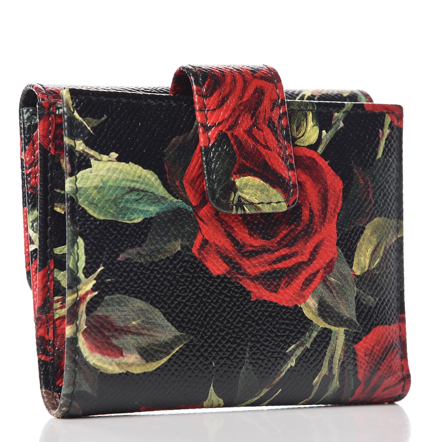 Dauphine Rose Print French Flap Wallet Multicolor