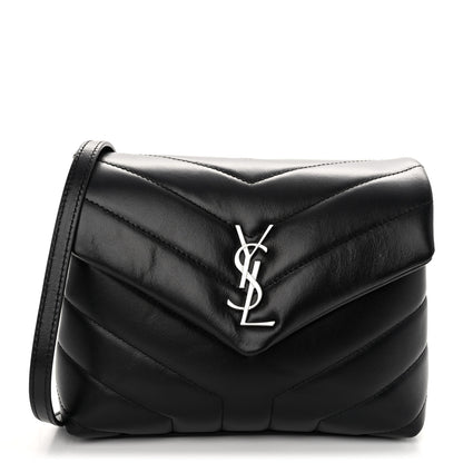Saint Laurent Calfskin Y Quilted Monogram Toy Loulou Crossbody Bag Black 1 of 10