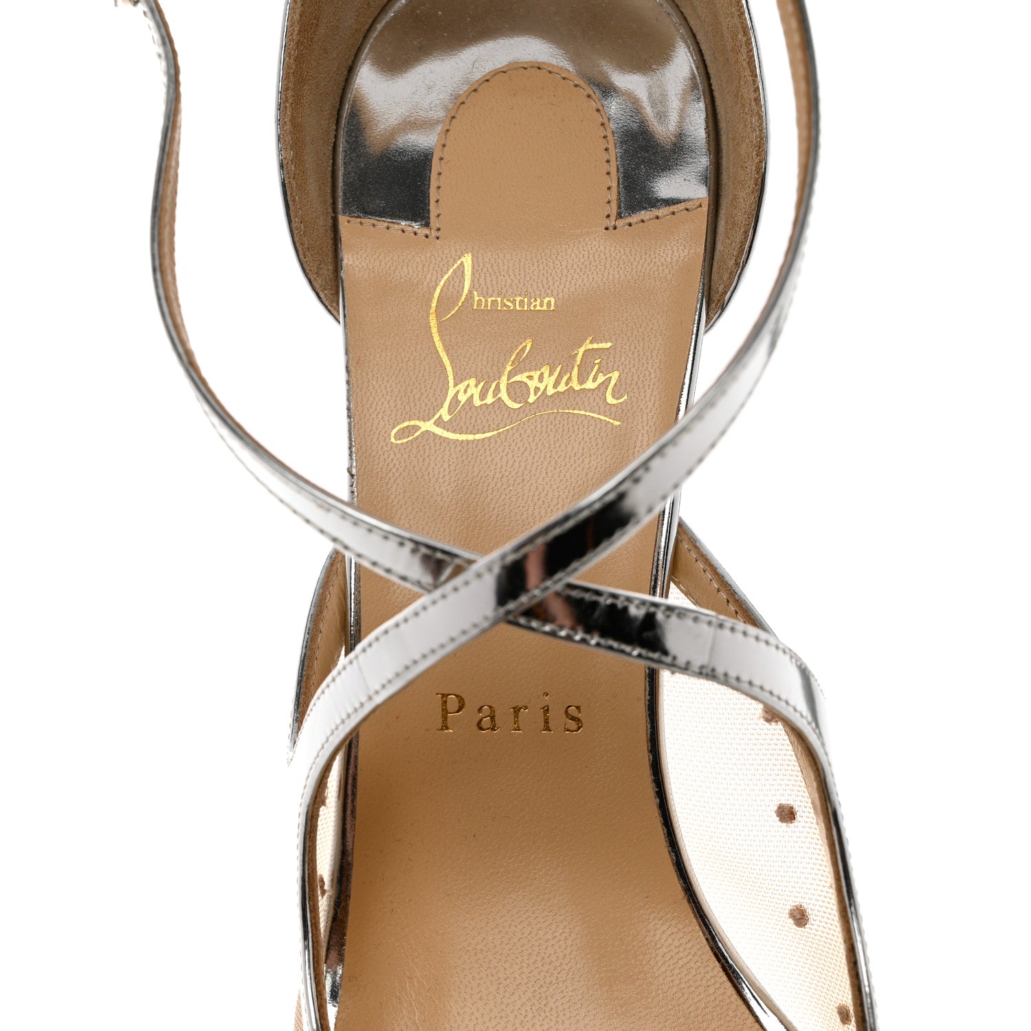 Christian Louboutin Dentelle Jacquard Strass Twistissima 85 Pumps 39.5 Silver 6 of 11