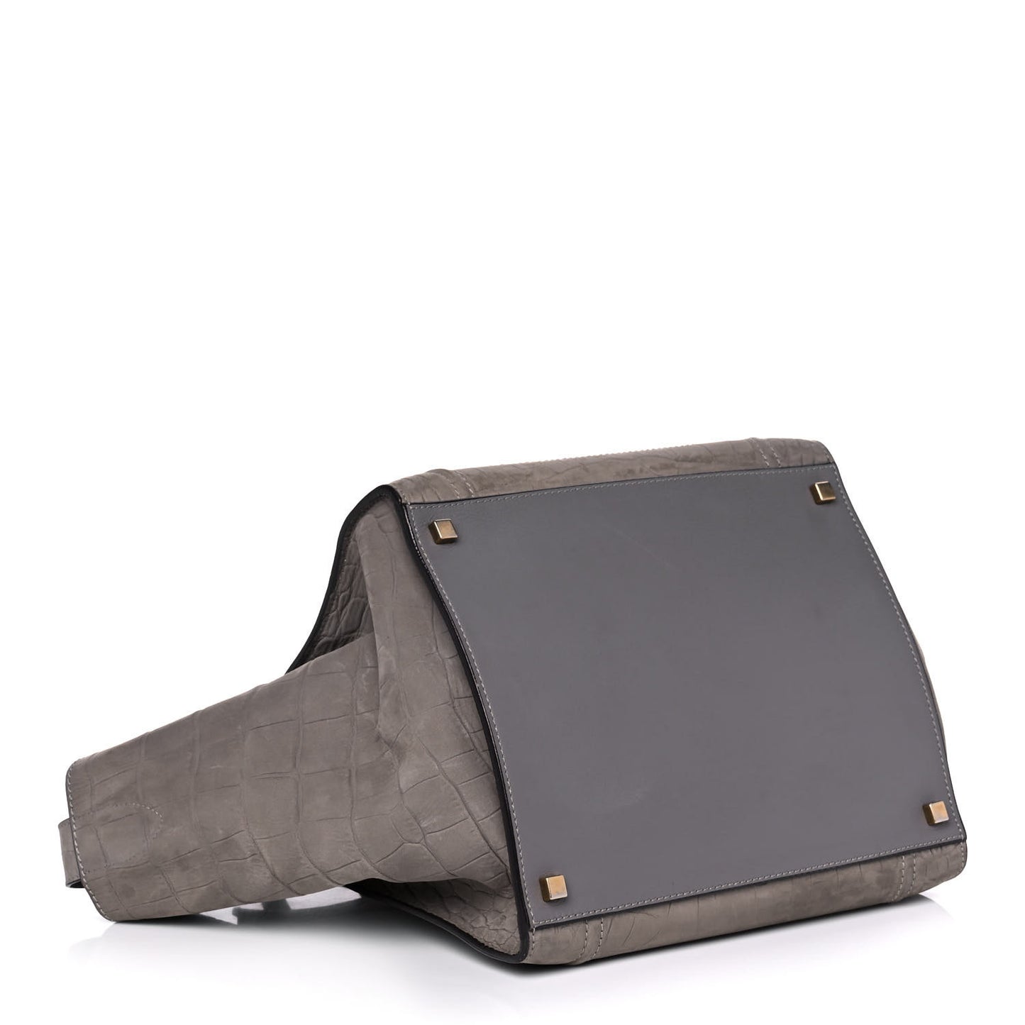 Crocodile Embossed Nubuck Medium Phantom Luggage Grey