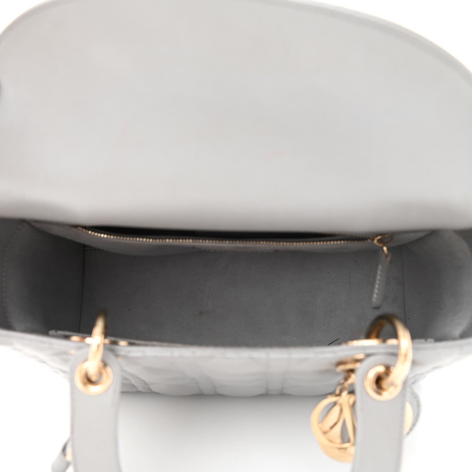 Christian Dior Lambskin Cannage Medium Lady Dior Grey 4 of 11