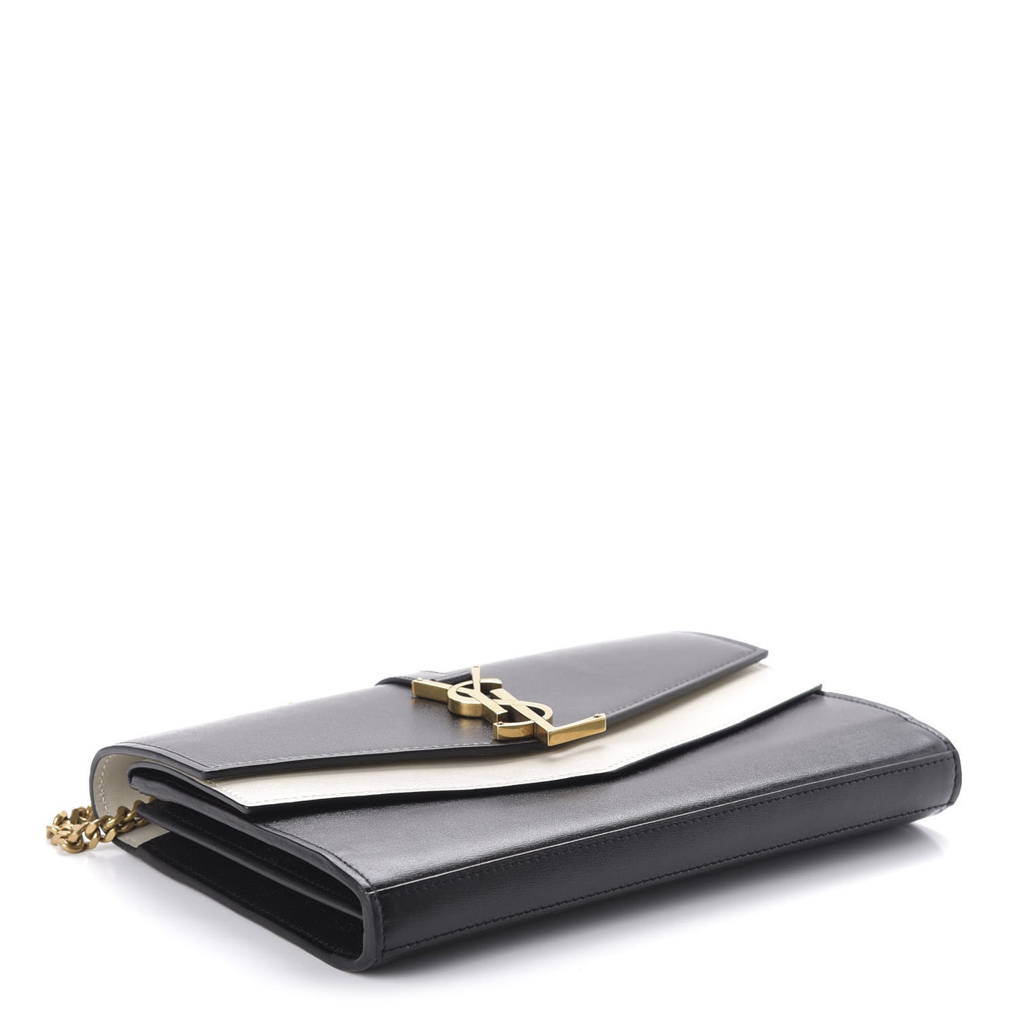 Smooth Calfskin Monogram Sulpice Chain Wallet Black White