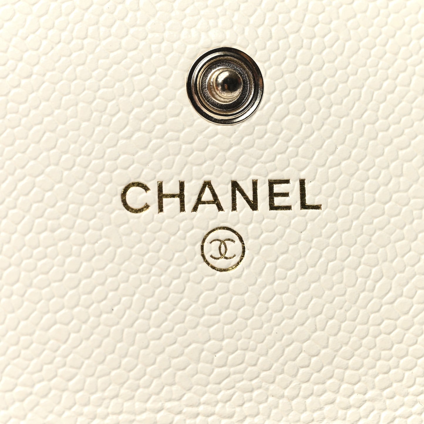Caviar Quilted Chain CC Flap Card Holder White