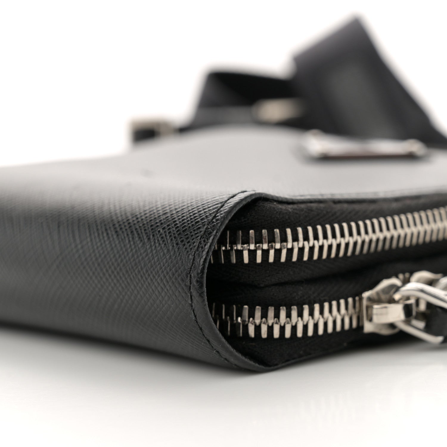 Prada Saffiano Phone Crossbody Pouch Black 9 of 13