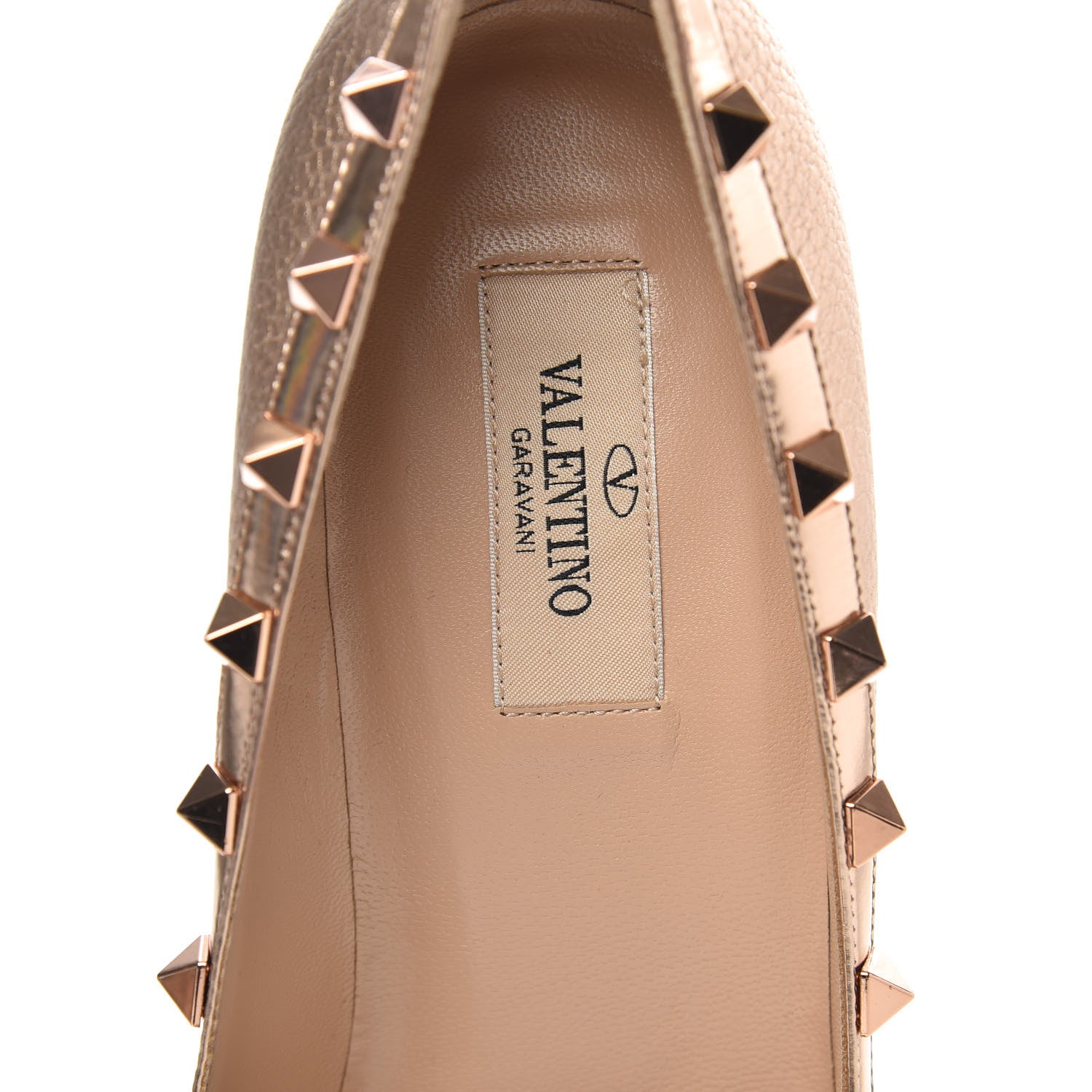 Valentino Garavani Metallic Pebbled Calfskin Rockstud 85mm Pumps 39.5 Rame 7 of 9