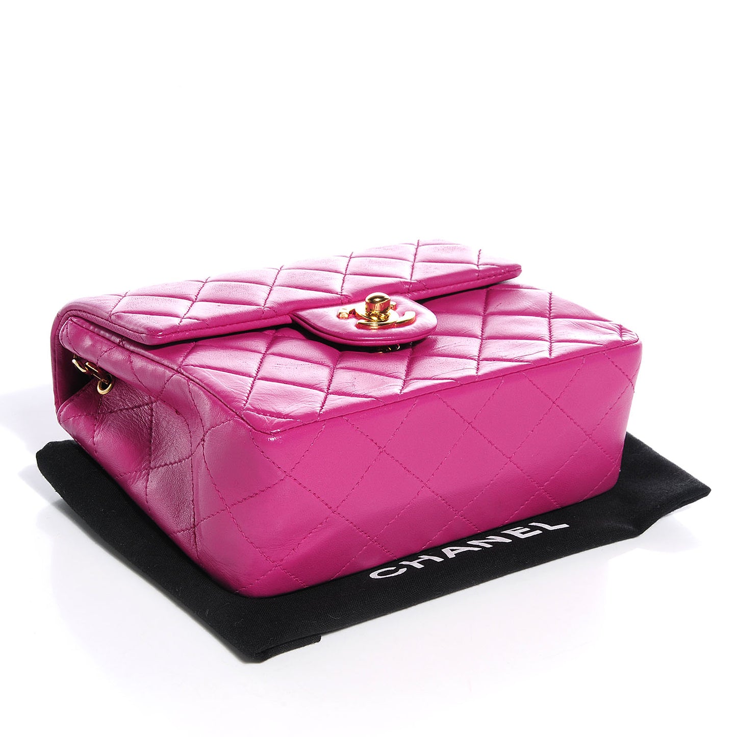 Lambskin Quilted Mini Square Flap Fuchsia
