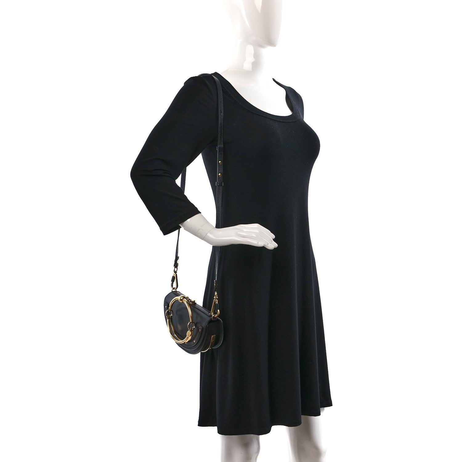 Chloe Calfskin Small Nile Bracelet Minaudiere Bag Black 2 of 10