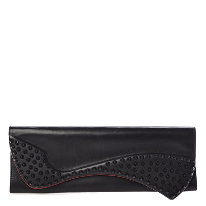 Christian Louboutin Calfskin Spikes Pigalle Clutch Black 1 of 6