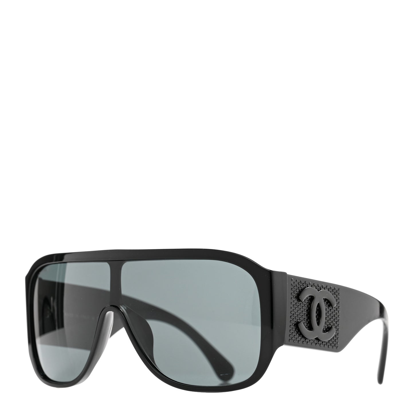 Acetate Crystal CC Shield Sunglasses 5466-B-A Black