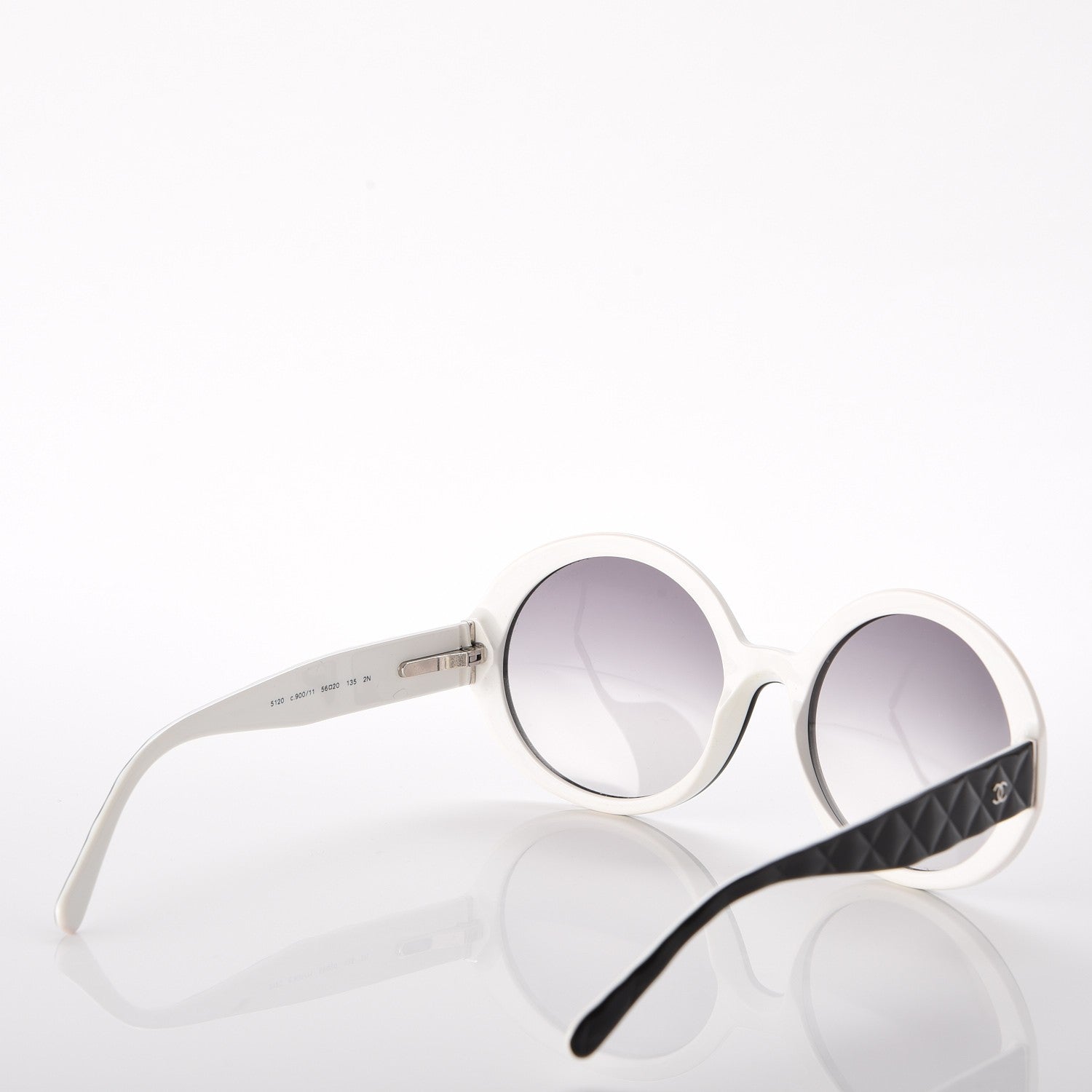 Chanel Quilted CC Mod Sunglasses 5120 Black White 4 of 7
