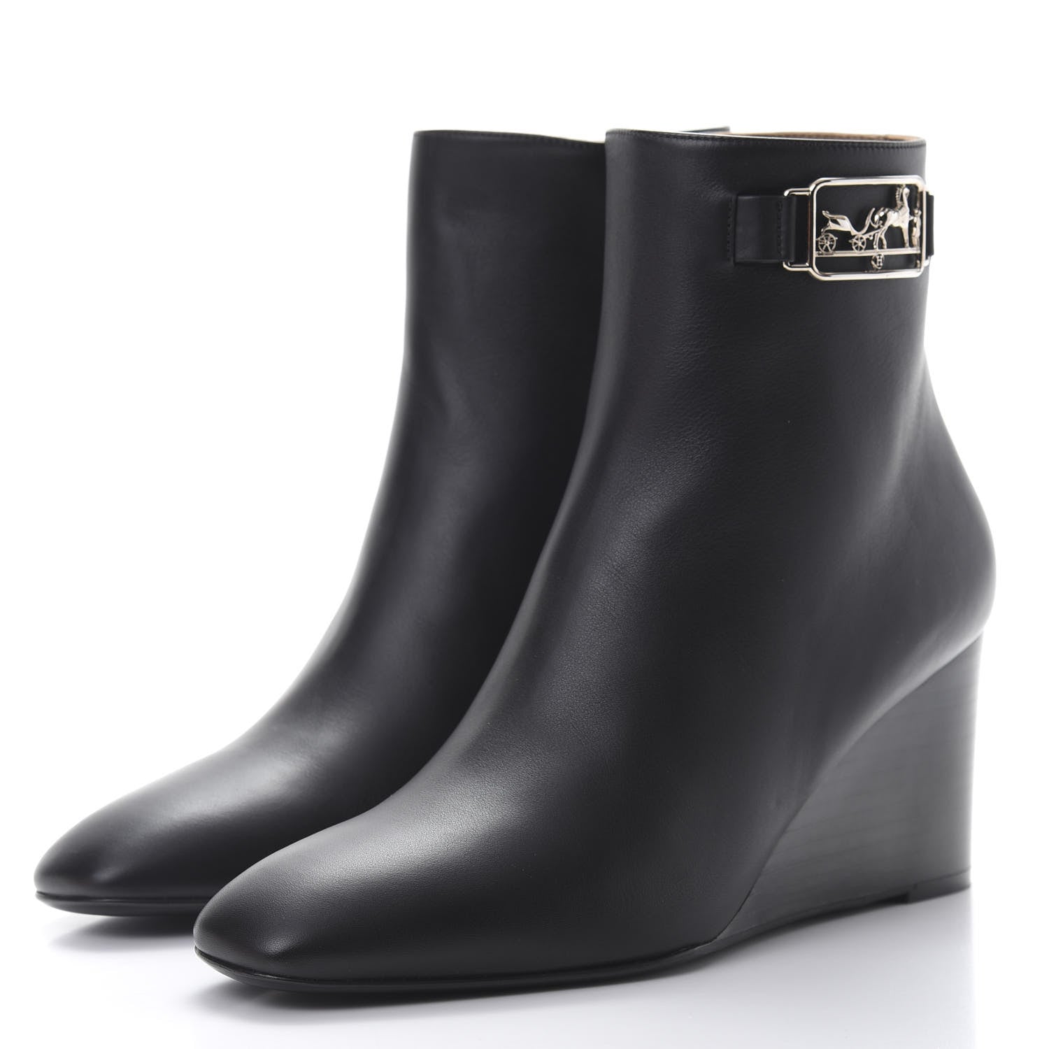 Hermes Calfskin Andrene Ankle Boots 39 Black 3 of 8