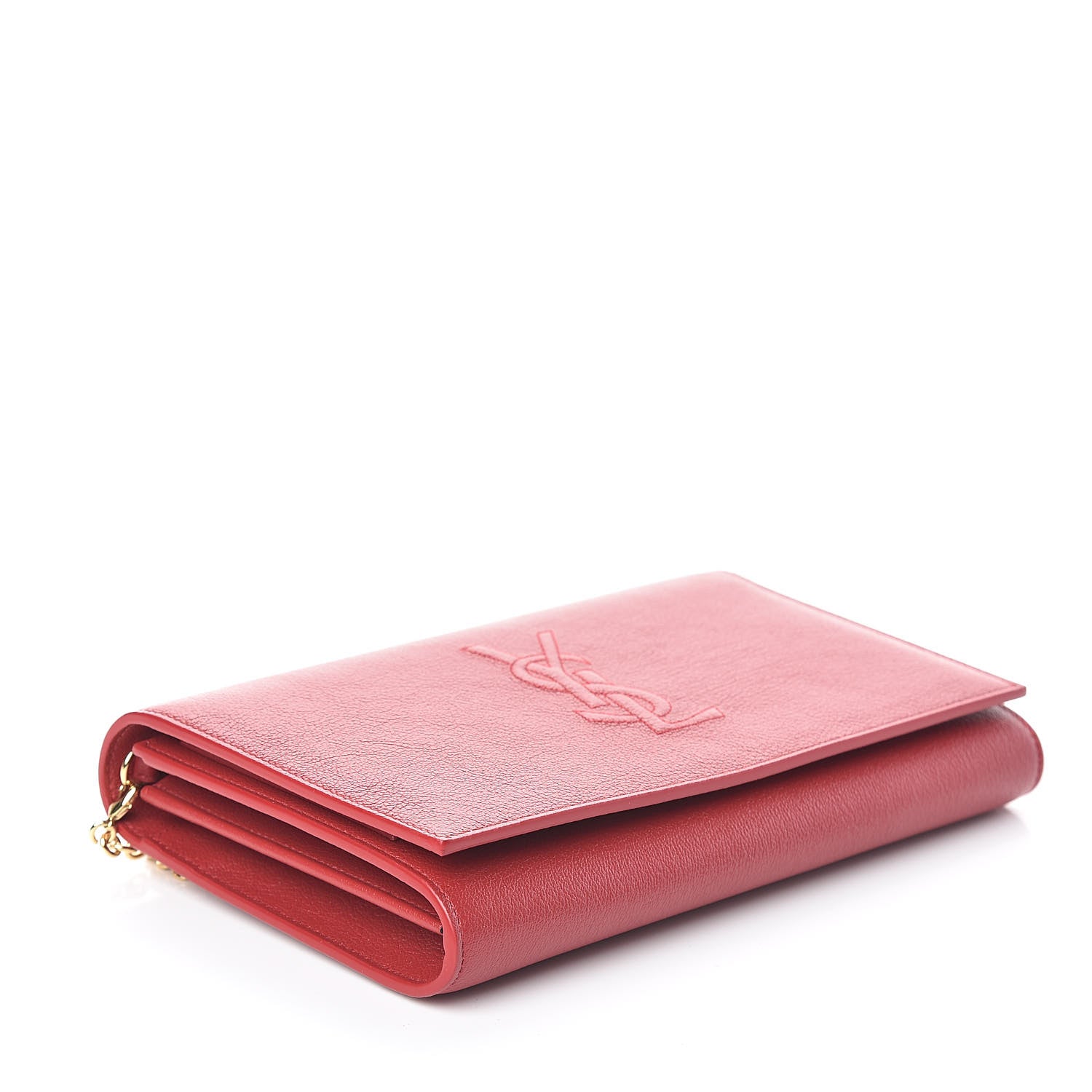 Saint Laurent Calfskin Belle de Jour Chain Clutch Rouge Orient 4 of 9