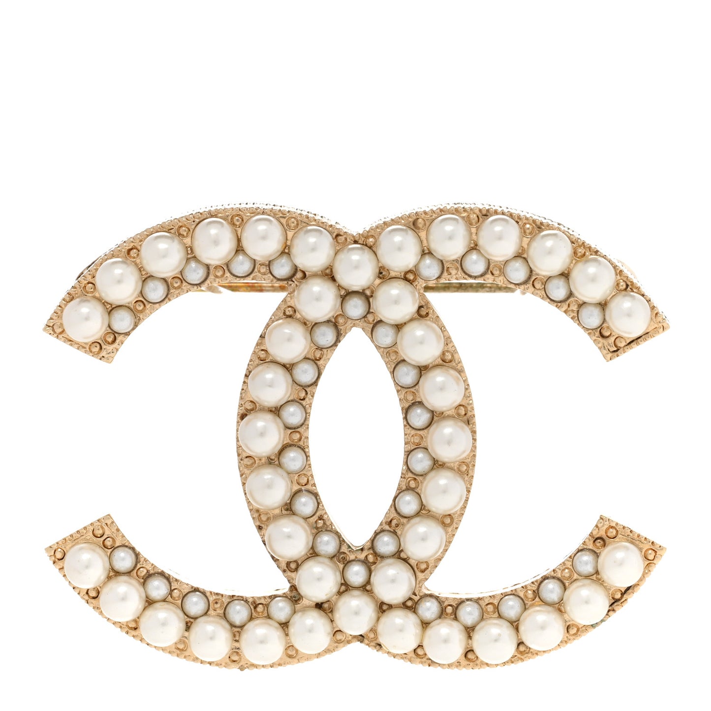 Pearl CC Brooch Gold