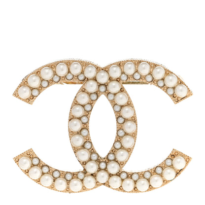 Chanel Pearl CC Brooch Gold 1 of 6