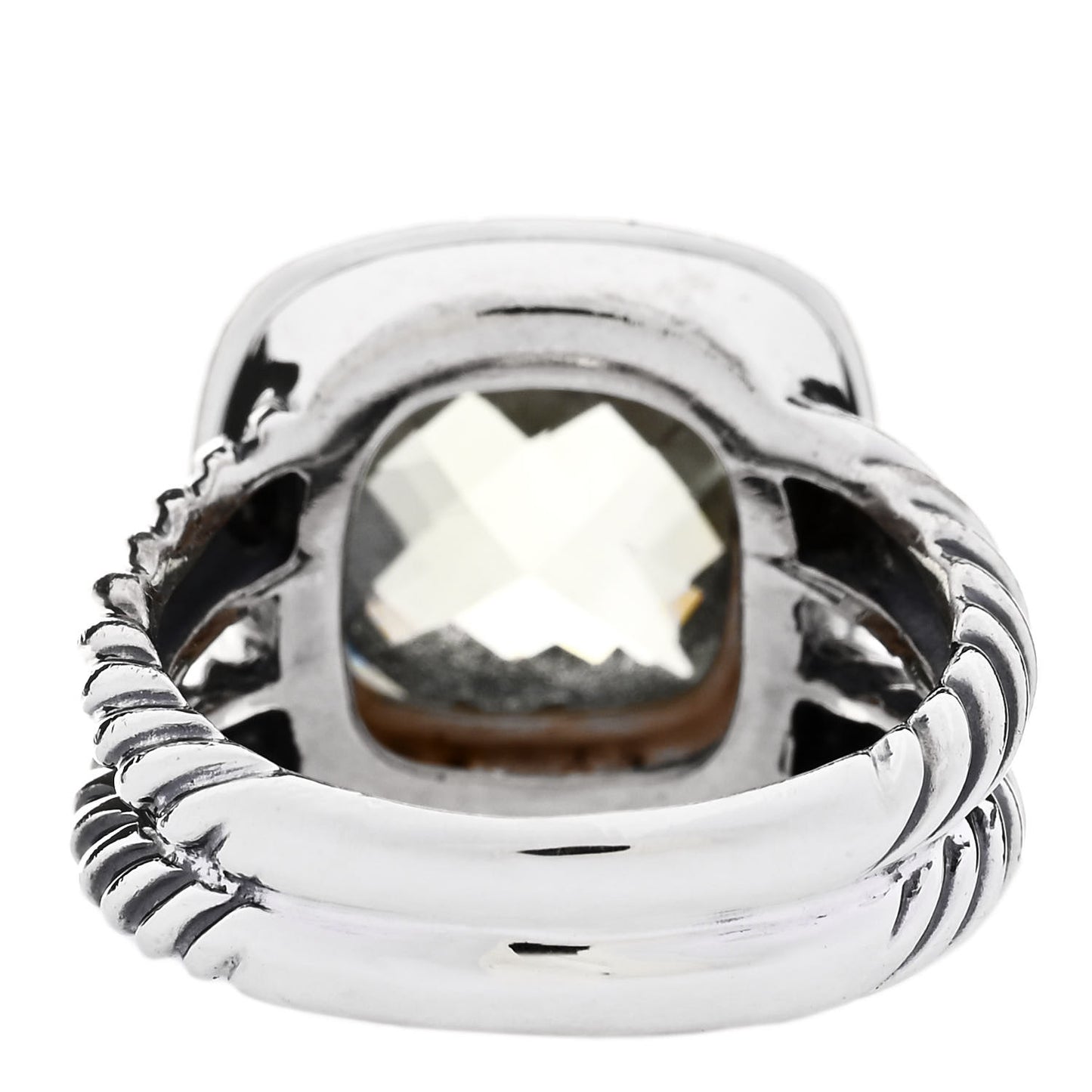 Sterling Silver Diamond Prasiolite 11mm Albion Ring 54 6.75
