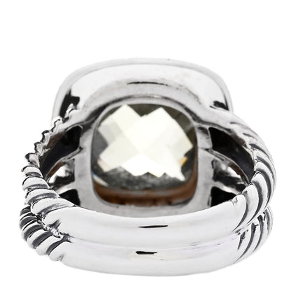 David Yurman Sterling Silver Diamond Prasiolite 11mm Albion Ring 54 6.75 4 of 6