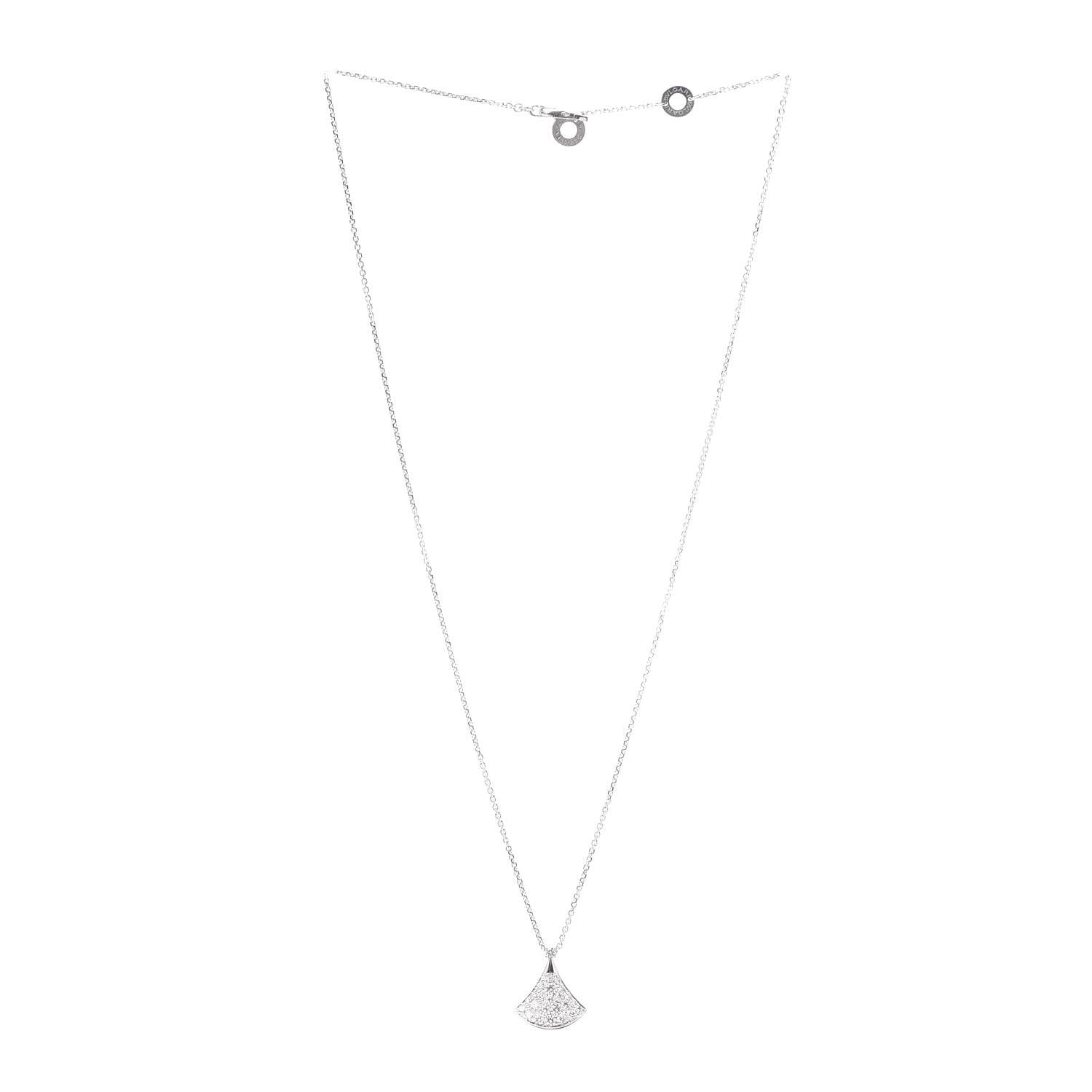 Bulgari 18K White Gold Diamond Divas' Dream Pave Necklace 3 of 5