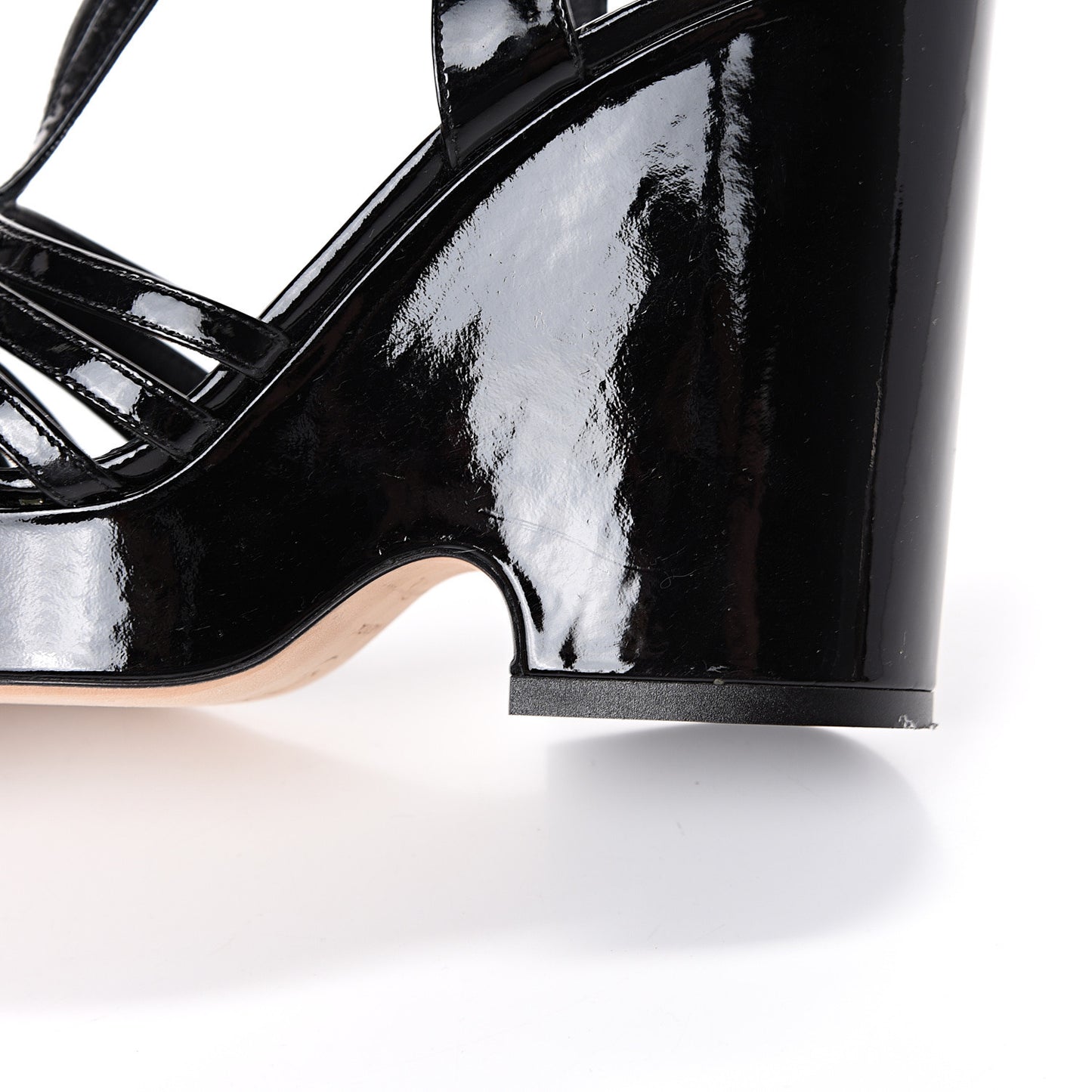 Patent CC T Strap Platform Wedges 37.5 Black