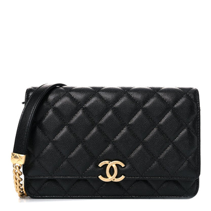 Chanel Caviar Quilted Bracelet On Chain Wallet On Chain WOC Black 1 of 10