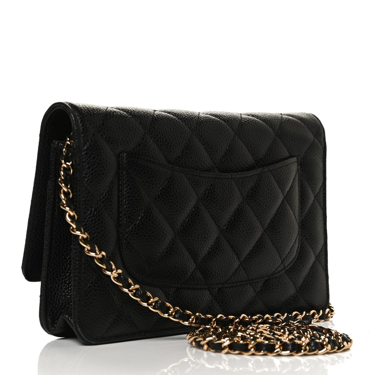 Caviar Quilted Wallet On Chain WOC Black