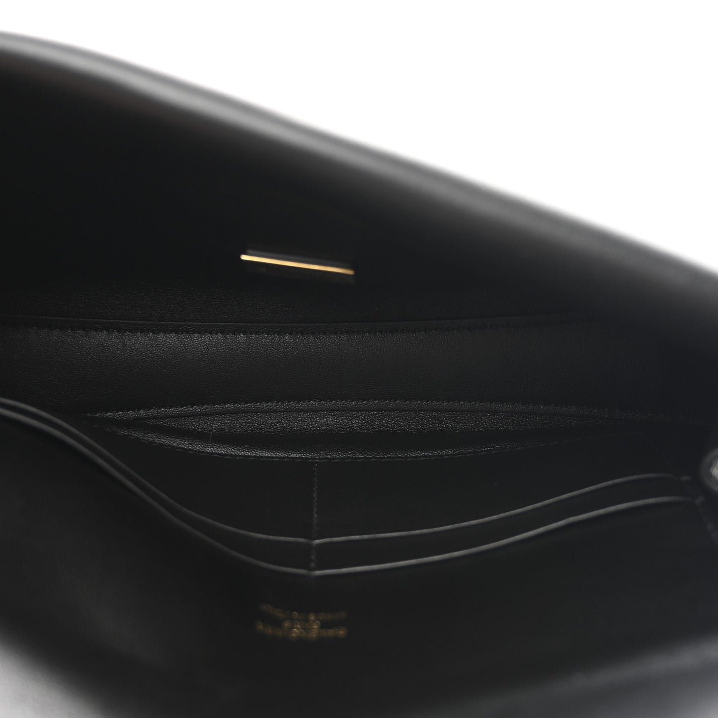 Smooth Calfskin Small Bel Air Clutch On Strap Black