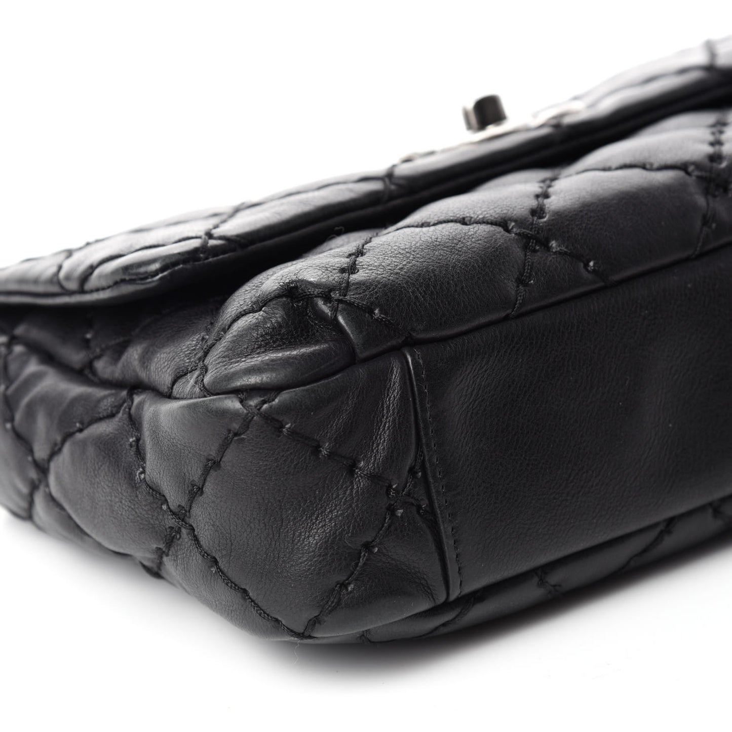 Calfskin Ultimate Stitch Flap Bag Black