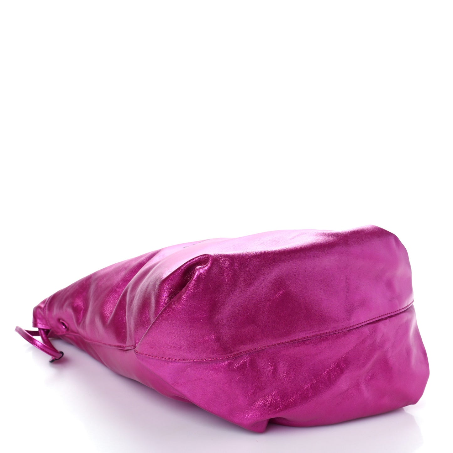 Lambskin Teddy Drawstring Bag Fuchsia