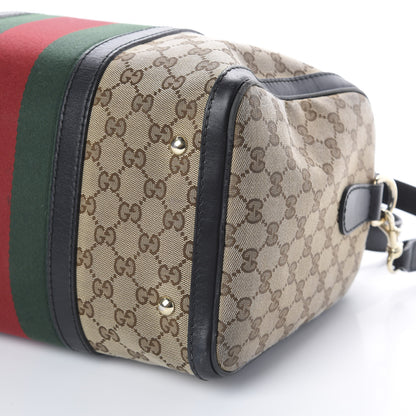 Gucci Monogram Vintage Web Medium Boston Dark Brown 6 of 10