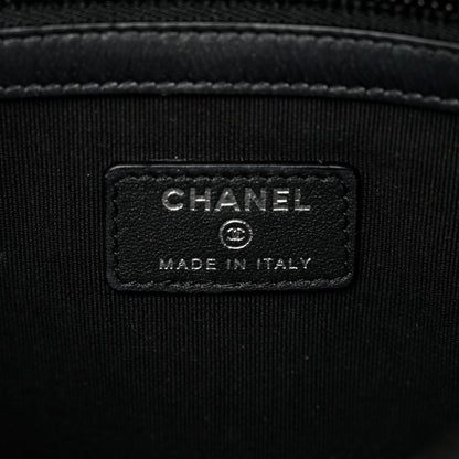 Chanel Pearly Lambskin Quilted Medium Cosmetic Case So Black 6 of 8