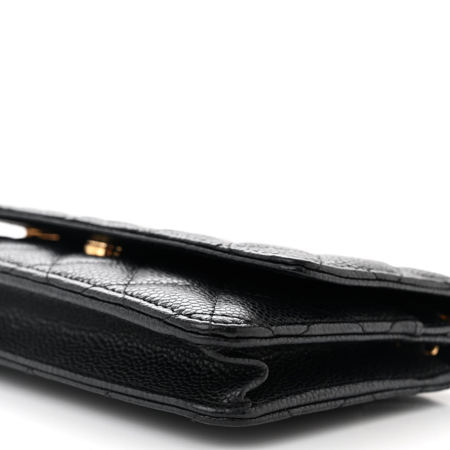 Caviar Quilted Wallet on Chain WOC Black