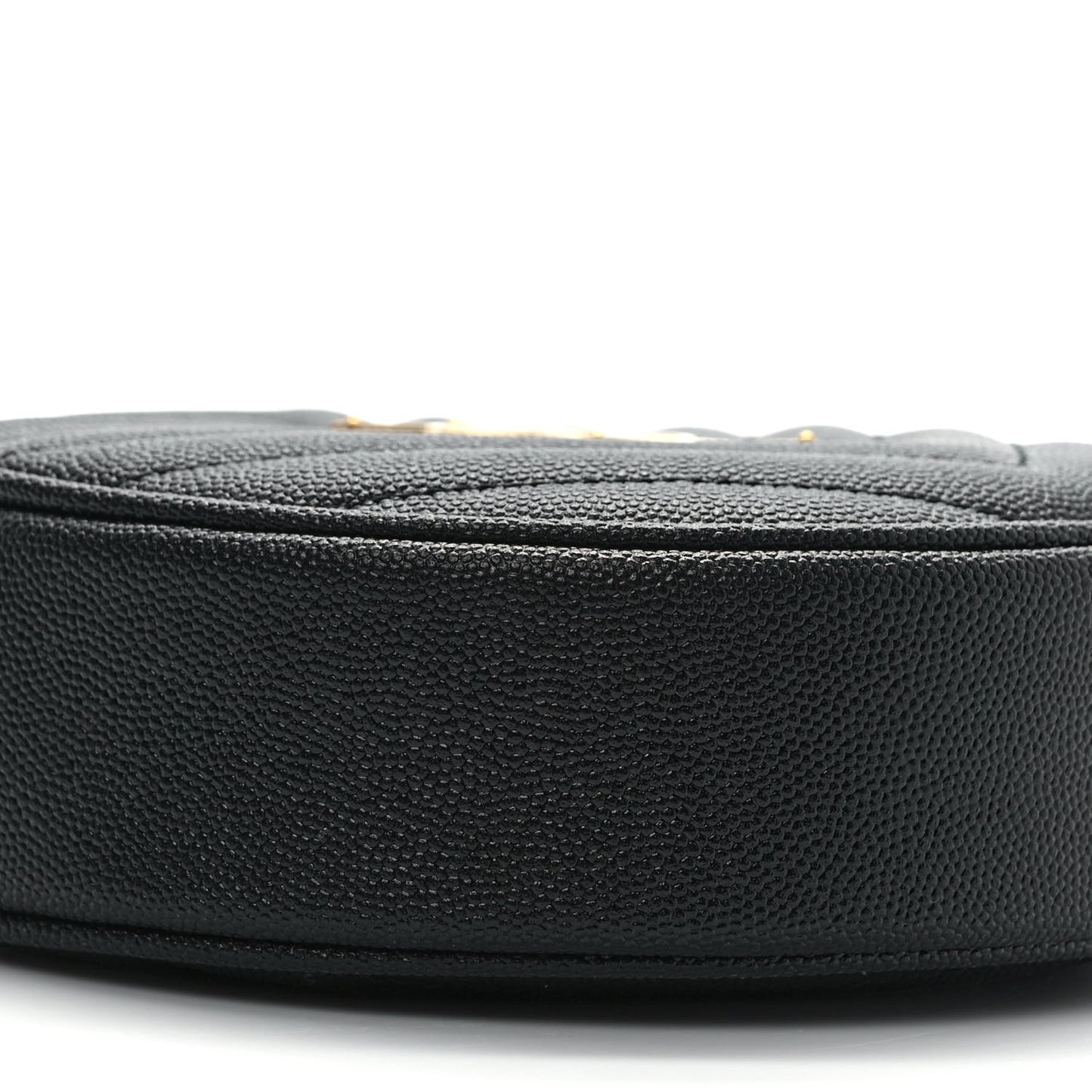 Grain De Poudre Matelasse Chevron Quilted Round Vinyle Camera Bag Black