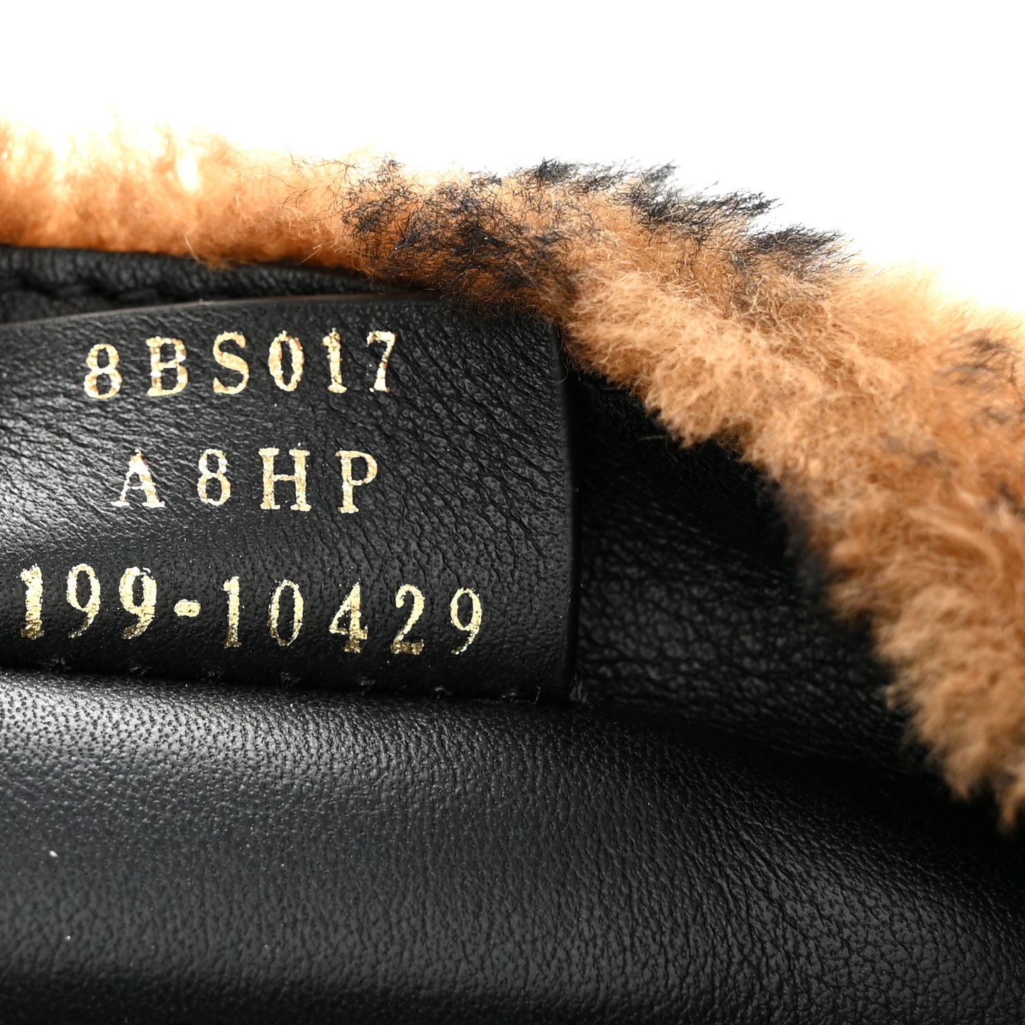 Shearling Vitello Dolce Macro FF 1974 Mini Baguette Tobacco Black