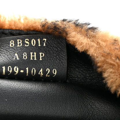 Fendi Shearling Vitello Dolce Macro FF 1974 Mini Baguette Tobacco Black 7 of 11