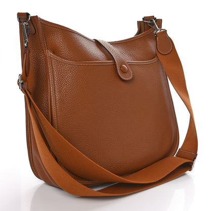 Hermes Taurillon Clemence Evelyne III GM Gold 3 of 9