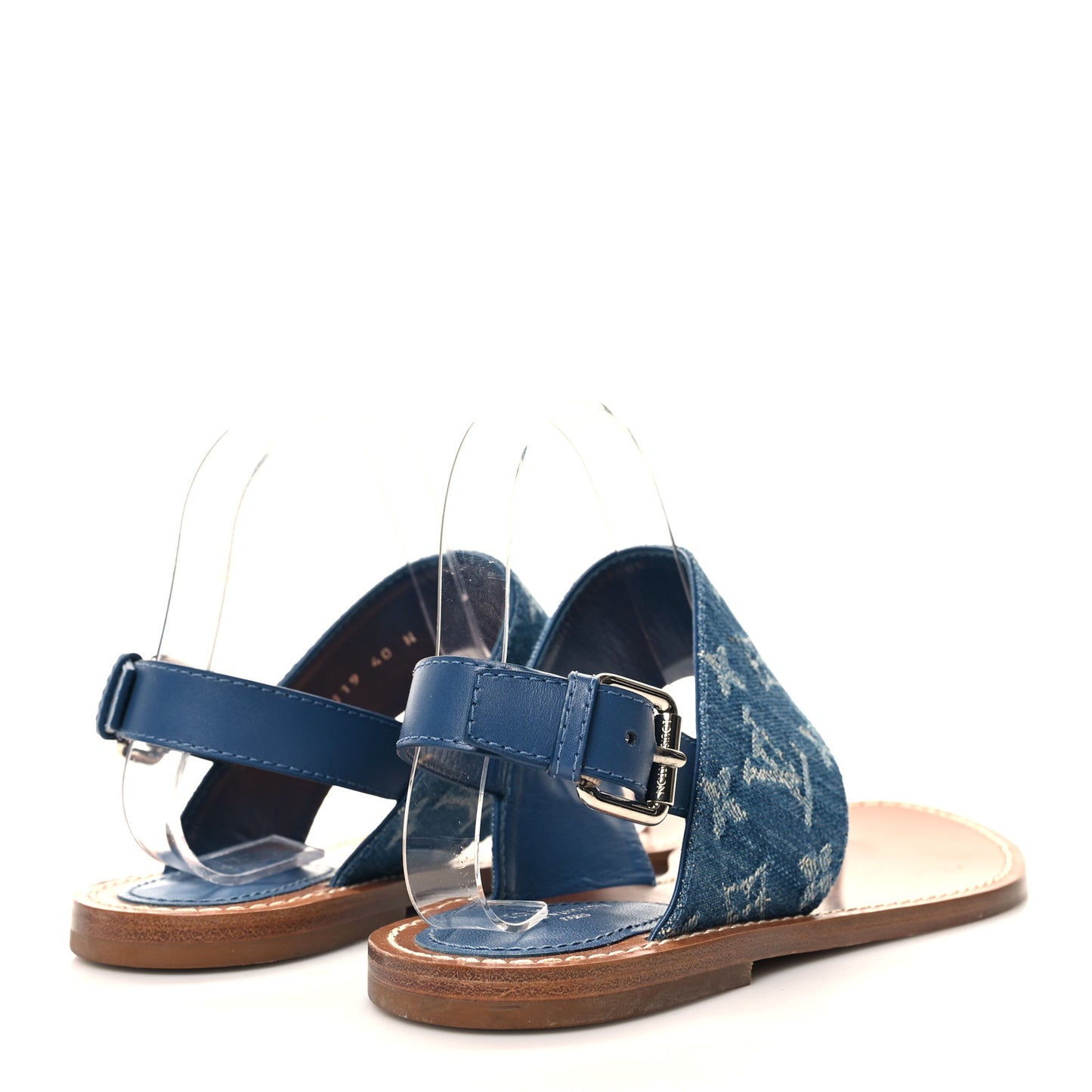 Monogram Denim Starboard Flat Thong Sandal 40 Blue