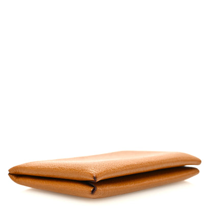 Hermes Chevre Mysore Verso Calvi Card Case Caramel Rose Shocking 4 of 8