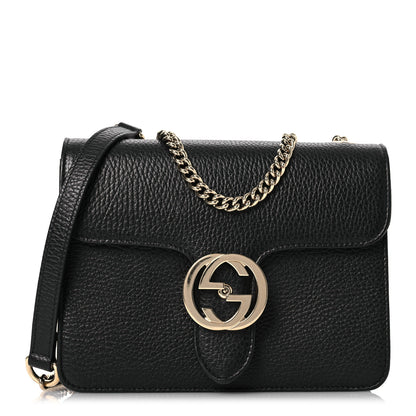 Gucci Dollar Calfskin Small Interlocking G Shoulder Bag Black 1 of 14