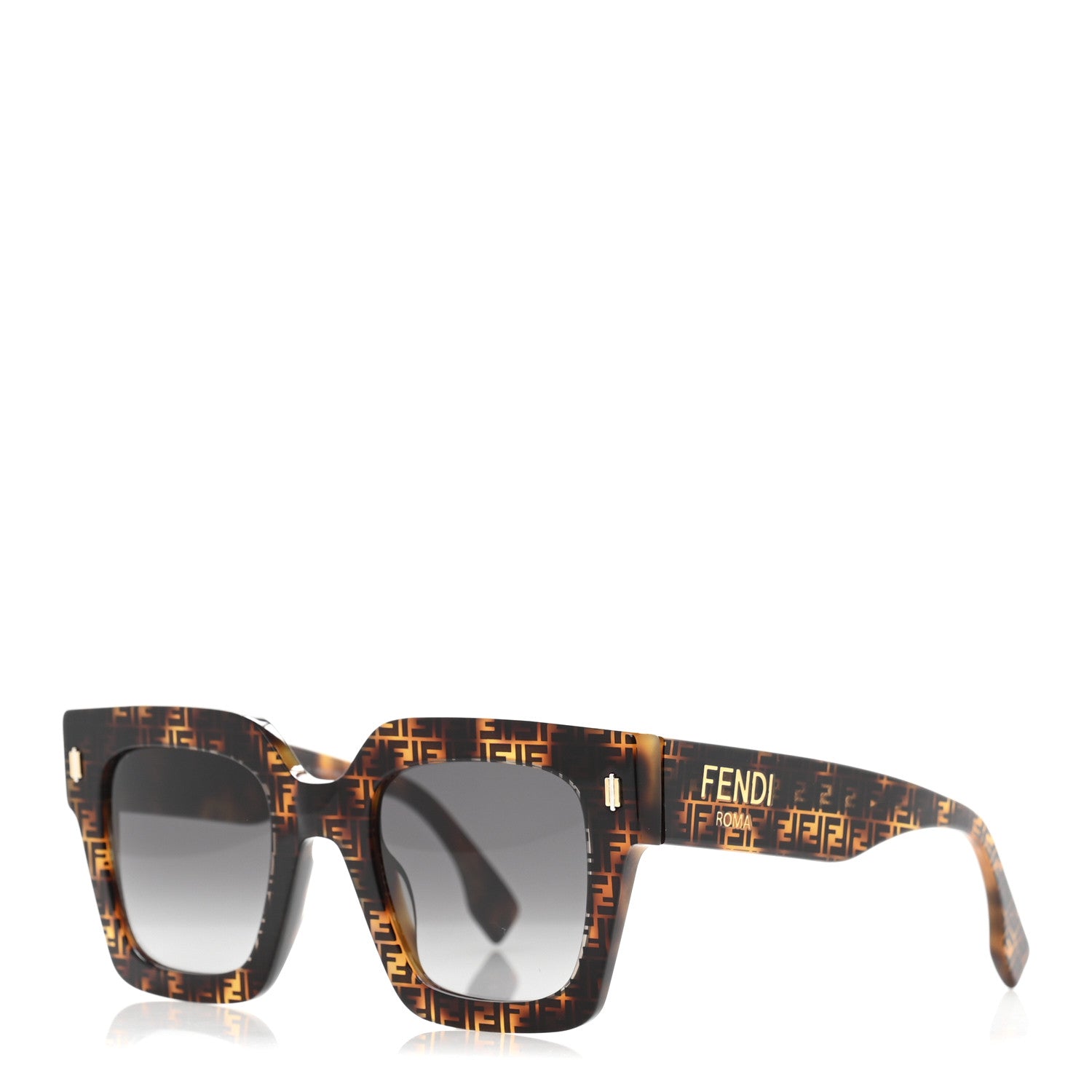 Fendi Acetate Fendi Square Sunglasses FE40101 Havana Black 1 of 8