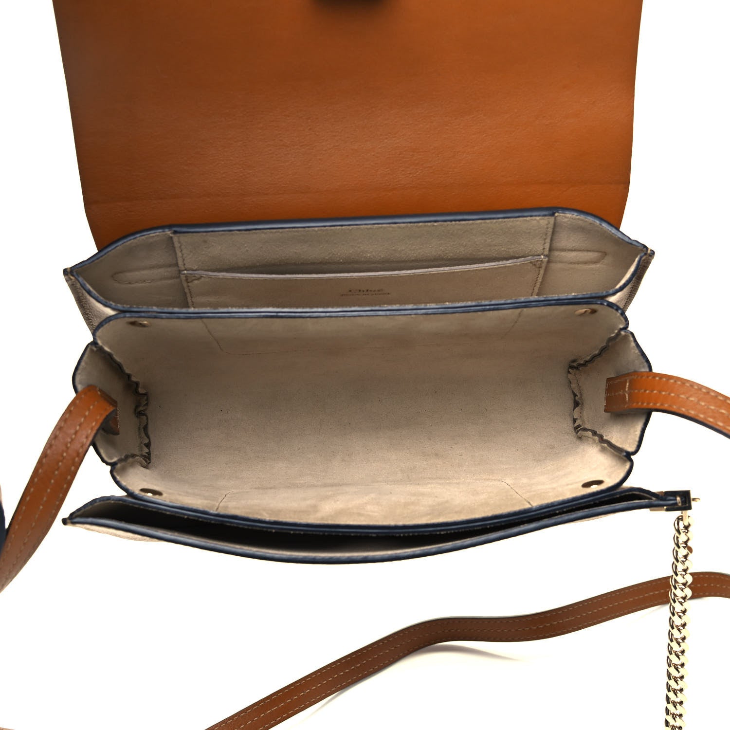 Chloe Suede Calfskin Small Faye Shoulder Bag Tobacco 5 of 9