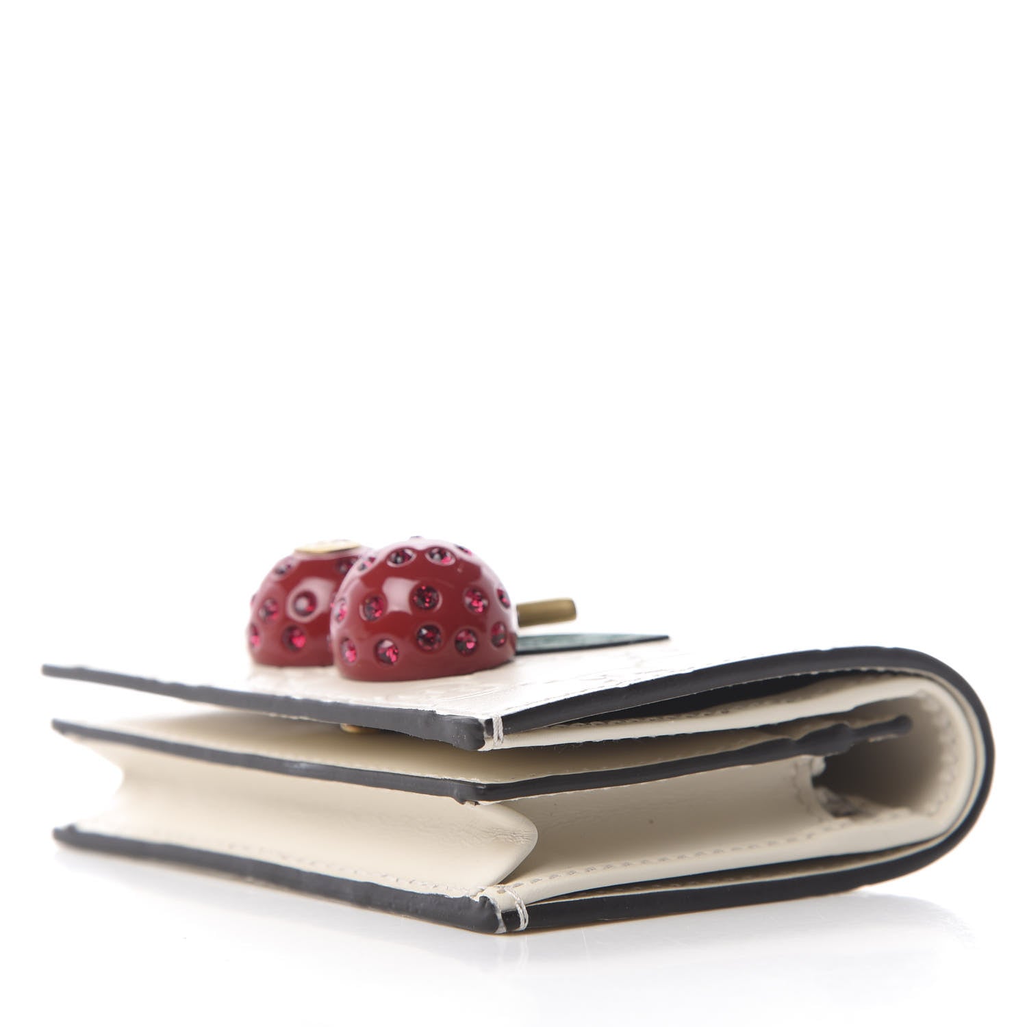 Gucci Guccissima Cherries Card Case Wallet White 6 of 8