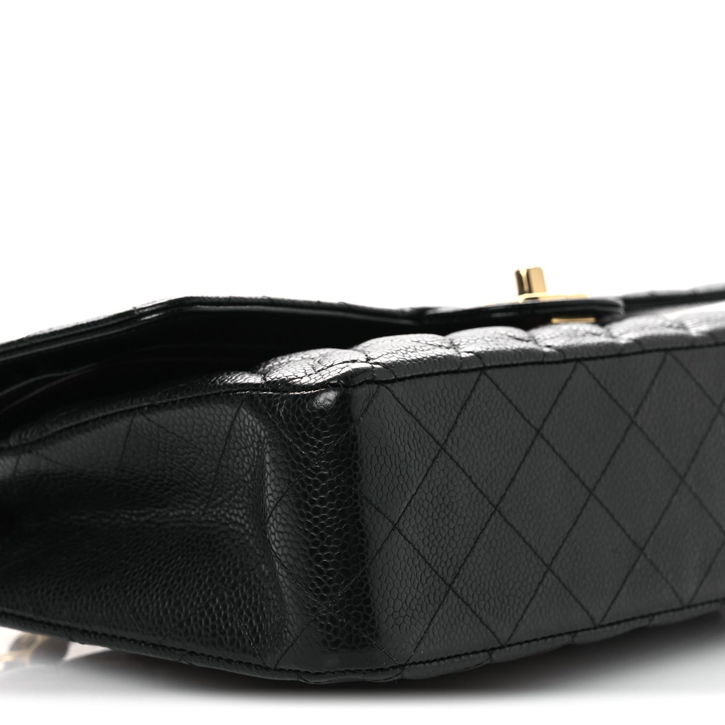 Caviar Quilted Medium Double Flap Black