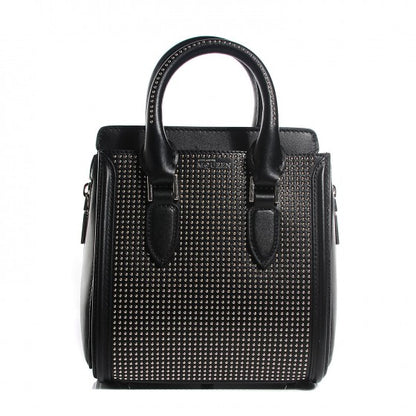 Alexander McQueen Calfskin Studded Mini Heroine Shoulder Bag Black 1 of 16