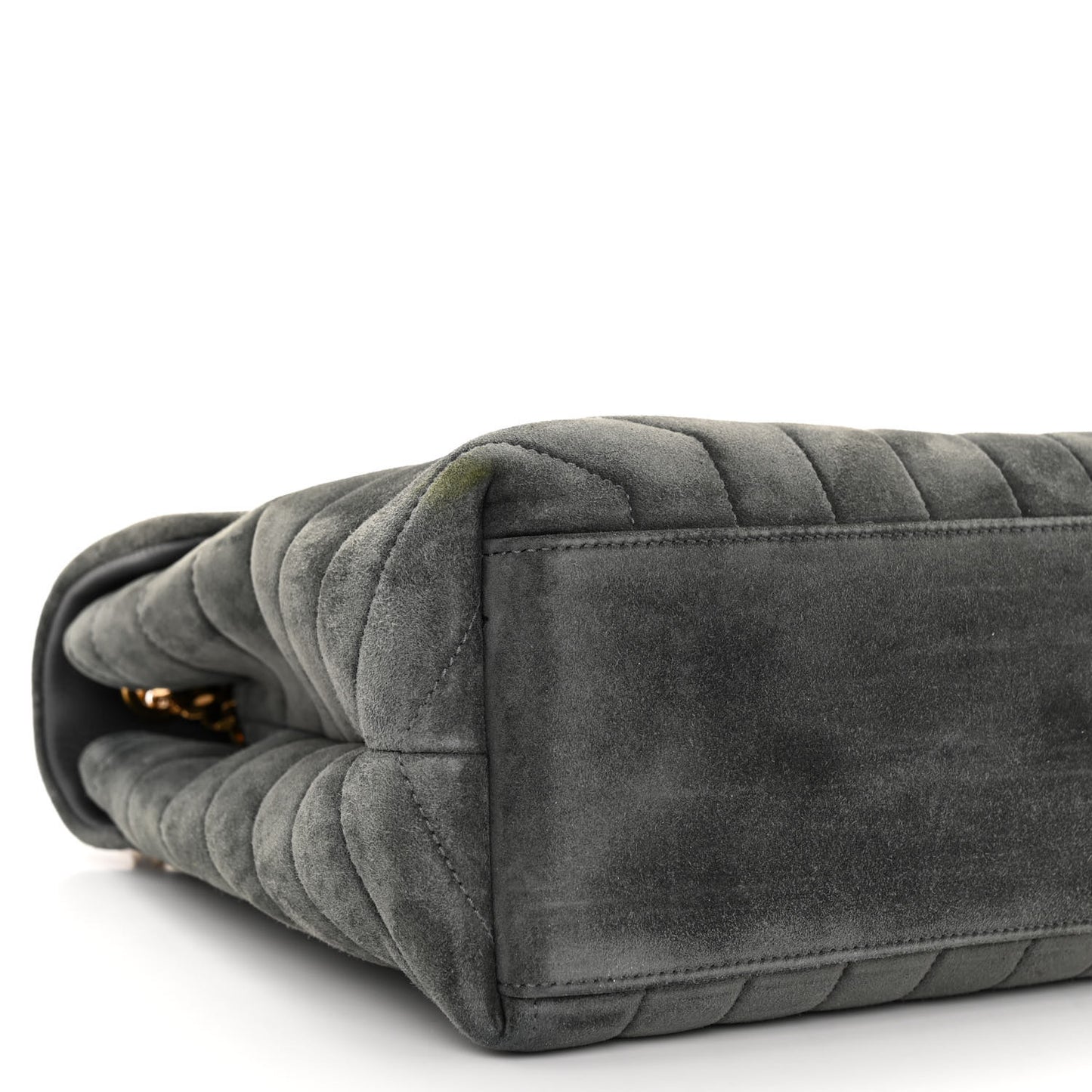 Suede Y Quilted Monogram Medium Loulou Chain Satchel Storm