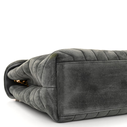 Saint Laurent Suede Y Quilted Monogram Medium Loulou Chain Satchel Storm 8 of 10