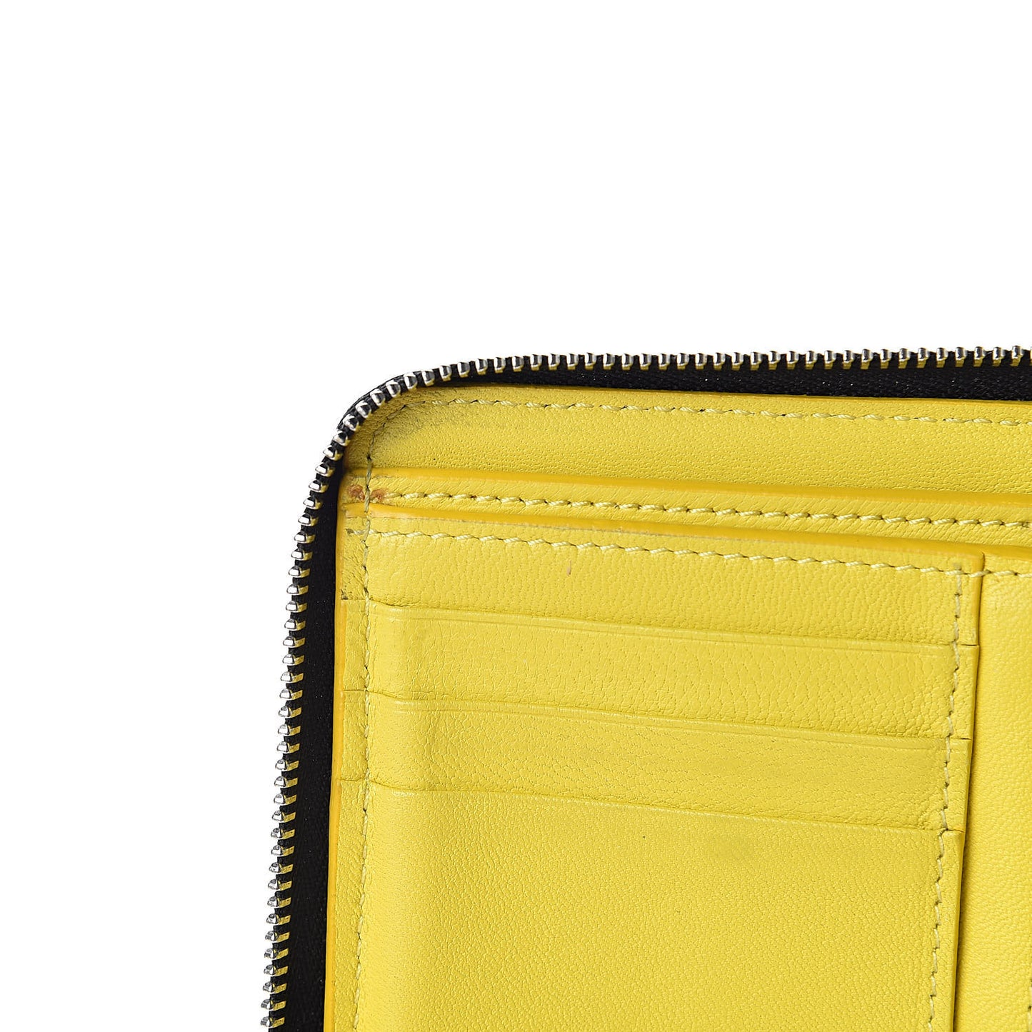 Drummed Calfskin Zip Around Multifunction Wallet Black Citron