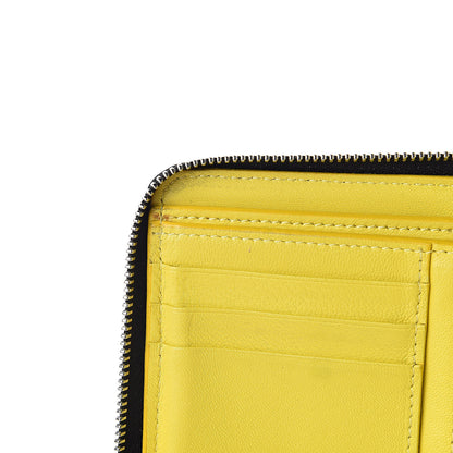 Celine Drummed Calfskin Zip Around Multifunction Wallet Black Citron 11 of 15