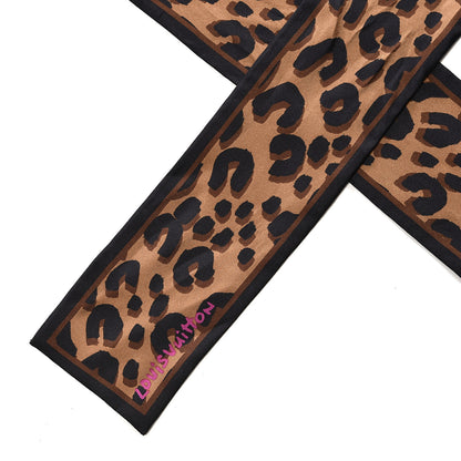 Louis Vuitton Silk Leopard Bandeau Scarf Marron 2 of 2