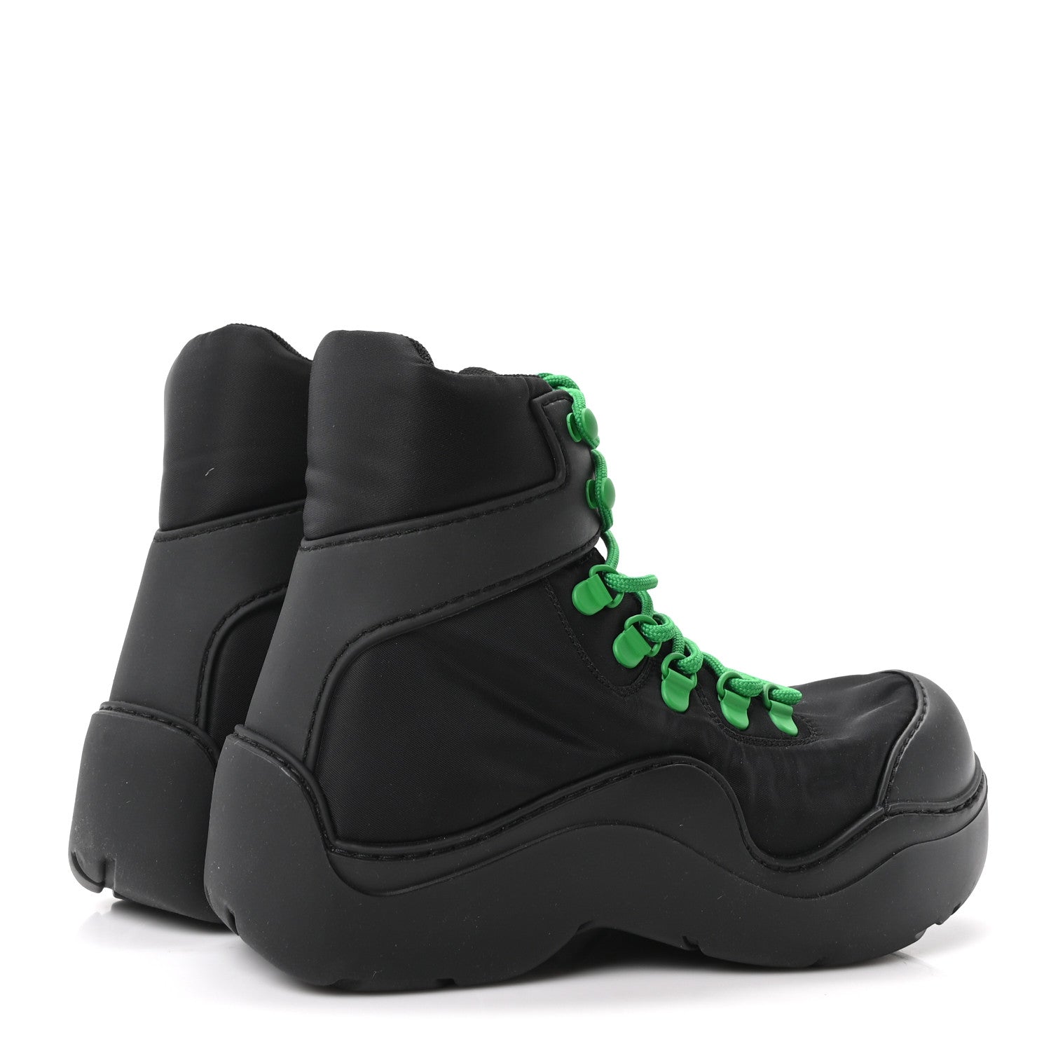 Bottega Veneta Technical Fabric Rubber Puddle Bomber Boots 36 Black Grass 5 of 8