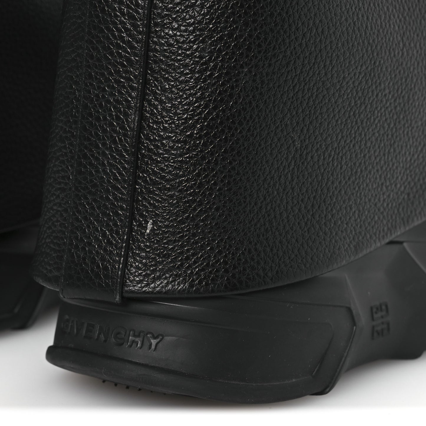 Grained Calfskin Shark Lock Biker Ankle Boots 38 Black