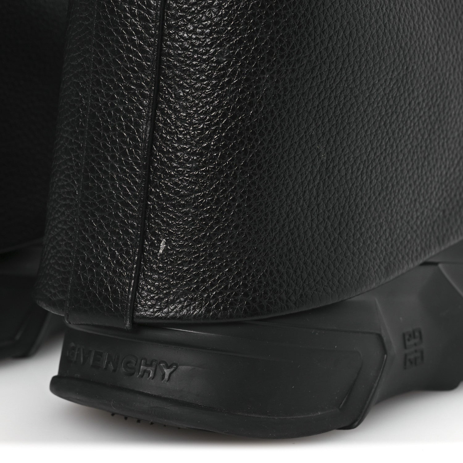 Givenchy Grained Calfskin Shark Lock Biker Ankle Boots 38 Black 11 of 13
